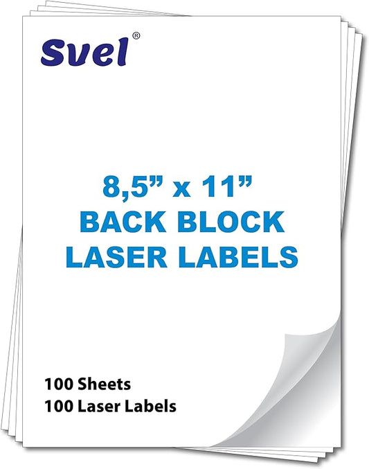 Cover up Blockout Full Sheet Labels Shipping Mailing Back Block Stickers Cover Old Barcodes & Addresses – Laser & Inkjet Printable – Bulk Pack High-Opacity (100, 8.5x11)