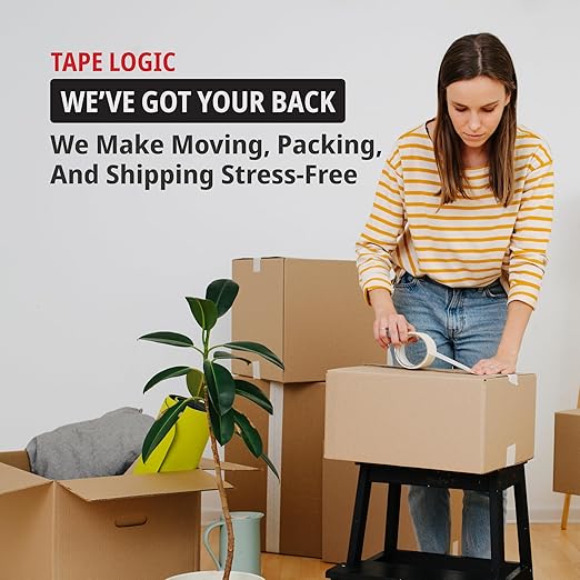 Tape Logic 2" x 55 yds Acrylic Packing Tape 2.6 Mil, Clear (18-Pack) Heavy Duty Packing Tape Rolls for Sealing Boxes at Home, Warehouse, & Office, Supplies for Packaging, Shipping, Moving