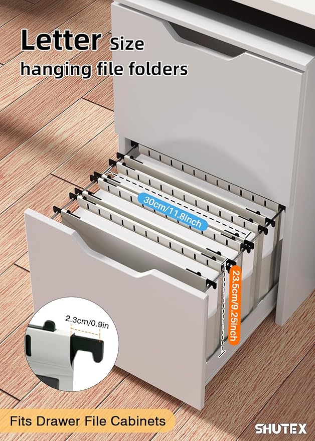 Extra Capacity Plastic Hanging File Folders,12 Pack Reinforced Hang Folder,Heavy Duty 7 Inch Expansion,Filing Cabinet Folders Letter Size for Bulk Files/Medical Charts(Glacier Gray)