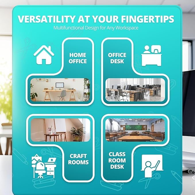 Flexzion Desk Caddy Organizer Set (Green) - Metal Mesh Desktop Caddy with Drawers, 6 Compartments, and Pencil Holder for Women & Men - Desktop Organizer and Storage for Work or Office Supplies