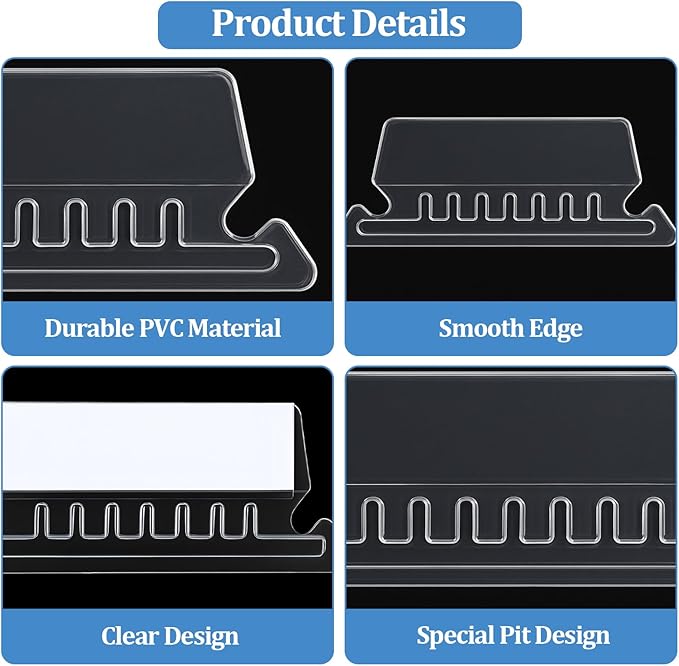 Hanging File Folder Tabs,100 Sets Hanging File Folder Labels Tabs and Inserts for Hanging Files Folders, Insertable Plastic Tabs Hanging Folder Tabs