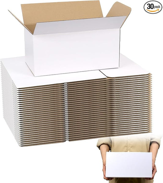 10x7x6 White Shipping Boxes, 30-Pack Mailing Boxes for Small Business, Corrugated Cardboard for Shipping, Packaging