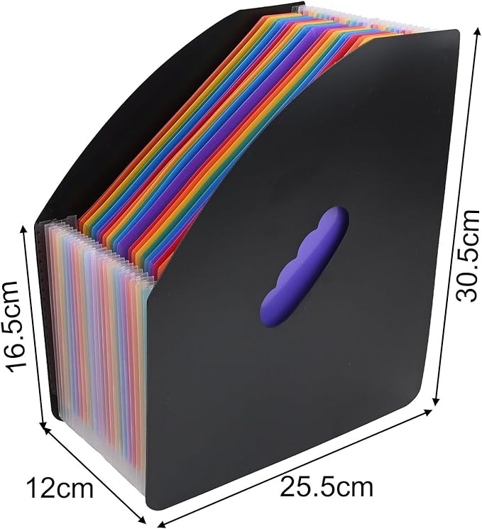 Self Standing Desktop Expanding File Organizer With 13 Pockets And 24 Colorful Labels For A4 Paper, Portable Accordion File Holder For Office And Home Use(B)