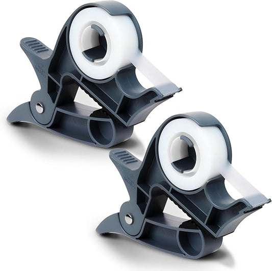 Wrap Buddies Tabletop Gift Wrapping Tool — Wrap Buddies Adjustable Paper Clamps with Tape Dispenser for Wrapping, Crafts, & Holiday Projects — Fits Most Tables & Countertops — Slate Grey, Set of 2