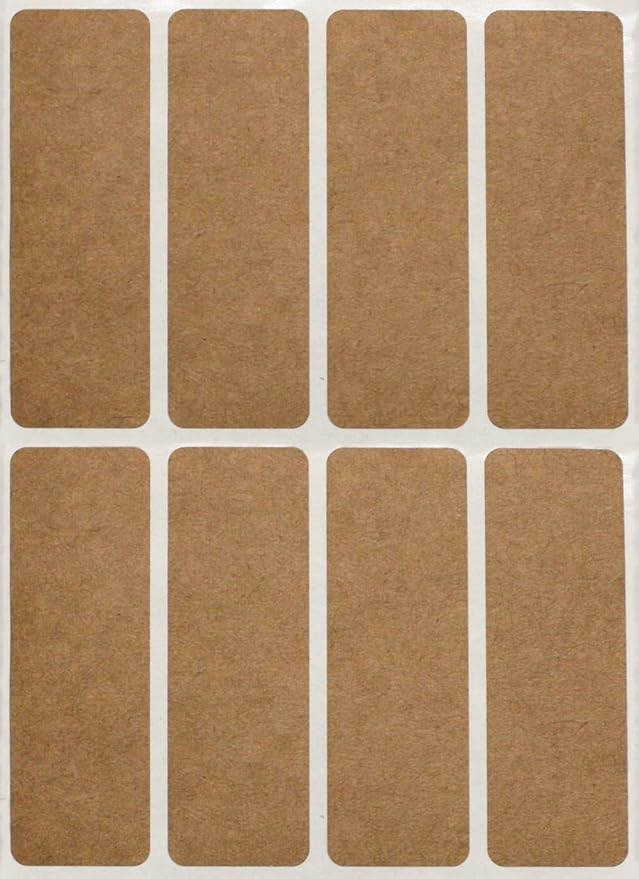 Kraft Sticker 3x1 inch Color-Coding Labels for Organizing, Paper Sticker Sheet Tags for Home, Office, and School Projects, 200-Pack by Royal Green