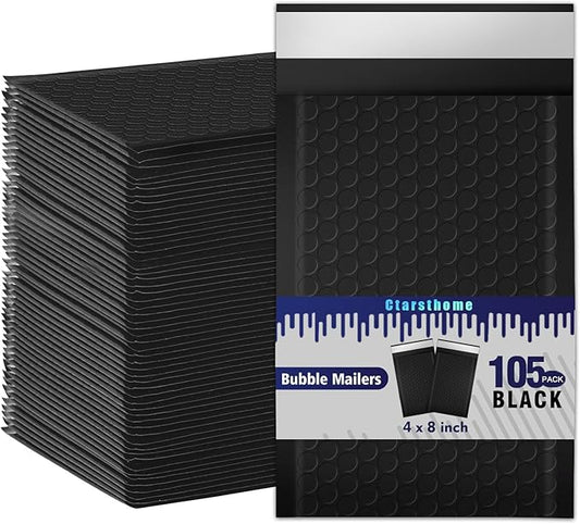 105 Pack Bubble Mailers 4x8inch Padded Envelopes Thin Mailing Envelopes Waterproof Bubble Opaque Padded Mailers Self Seal Adhesive Shipping Bags for Mailing Jewelry Makeup Small Business