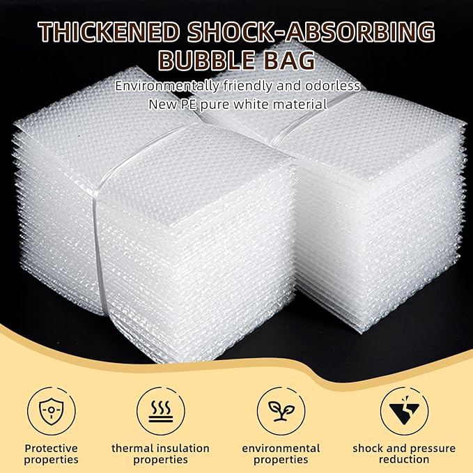 50Pcs Bubble Pouche Wrap, 12”x16” Bubble Bags for Shopping, Double Wall Bubble Cushioning Wrap Bags for Mailing Packing, Moving and Storage Fragile China Dishes Electronic Item