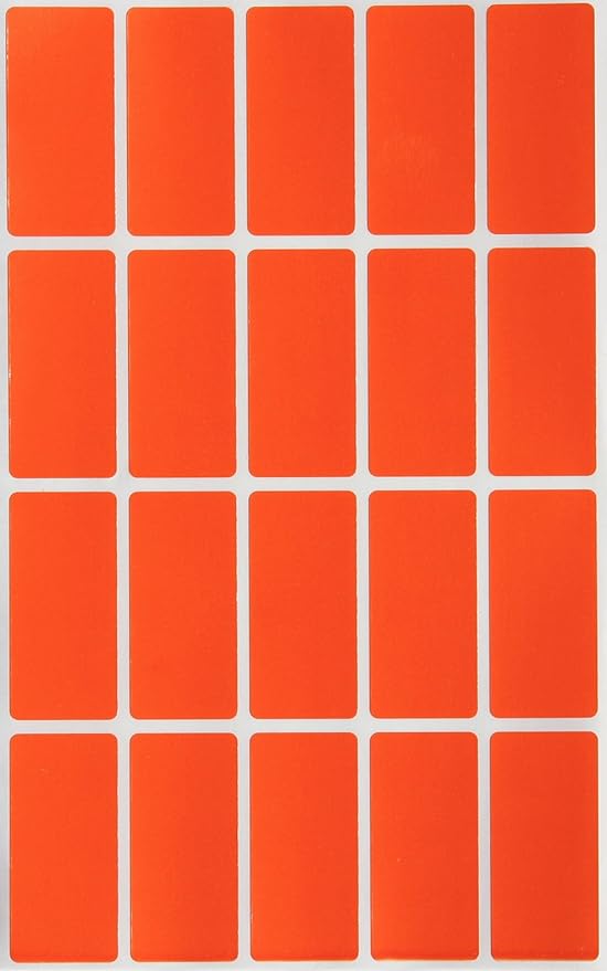 Royal Green Rectangle Color-Coding Labels 1.57 inch x 0.75 inch Orange (40mm x 19mm) - 2000 Pack