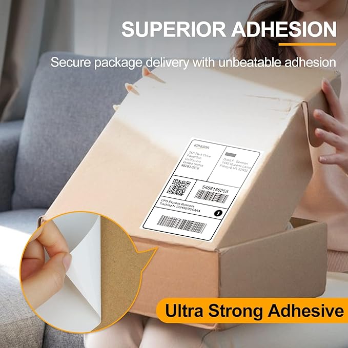 Qncz 500 Pcs 4x6 Thermal Labels - 500 Pcs Thermal Printer Paper,Compatible with Rollo & Zebra Label Printers,Commercial-Grade Thermal Paper,Mailing Sticker Labels