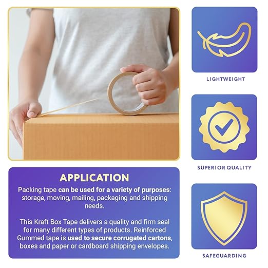 APQ Pack of 10 White Reinforced Water Activated Tapes 3" x 450'. Gummed Tape for Corrugated Cartons. Kraft Box Tape with Permanent Adhesion. Paper Tapes for Packaging, Shipping, Mailing, Moving.