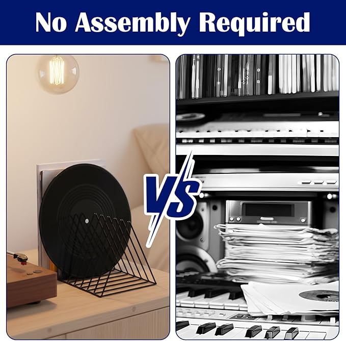 6 Pack Metal Triangle File Holder Black Vinyl Record Holder Magazine Rack Multifunction Desktop Organizer for Home Office Decor