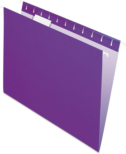 Pendaflex Recycled Hanging Folders, Letter Size, Violet, 1/5 Cut, 25/BX (81611)
