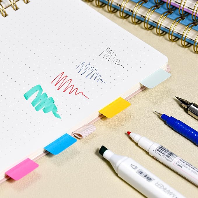 POPRUN Spiral Dotted Journal Notebook, [A5-5.75'' x 8.25''] - 120 GSM Thick Paper, 141 Numbered Pages, Hardcover for Men & Women with Pocket, Index Tabs, 8 Perforated Sheets, Royal Blue