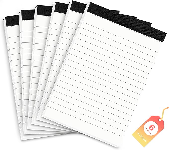 Small Notepads 4x6 for Office 6 Pack Pocket Note Pads 4x6 for Reminders and Notes Writing Pads of Work Memo Pads Lined Paper for Home Note Pads for Household to Do List Scratch Pads 30 Sheets Each