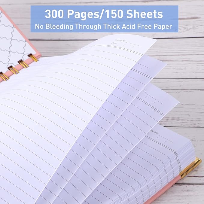 Spiral Notebook, College Ruled Notebook Journal, 8.5” x 11”, 300 Pages Leather Writing Journal for Women Men, A4 Hardcover Notebook for Work School, 24pcs Index Tabs, Blue2