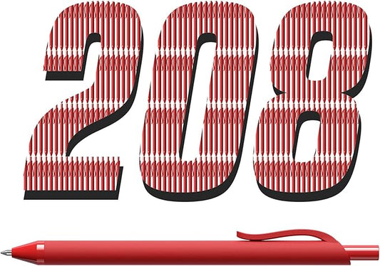 208 Pack Red Pens - Bulk Pens, Medium Point Ballpoint Pens, Smooth Ink, 1.0MM Retractable Click Pen for Waitress, Server, Office Red Ink