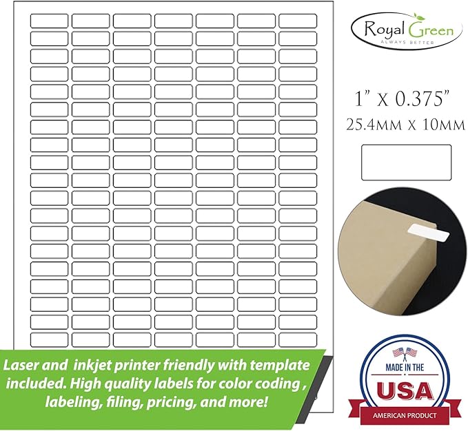 White Rectangular Labels + Bonus Color Stickers - White Color-Coding Labels with Laser Printer Template Included 1630 Pack - 10 Cases