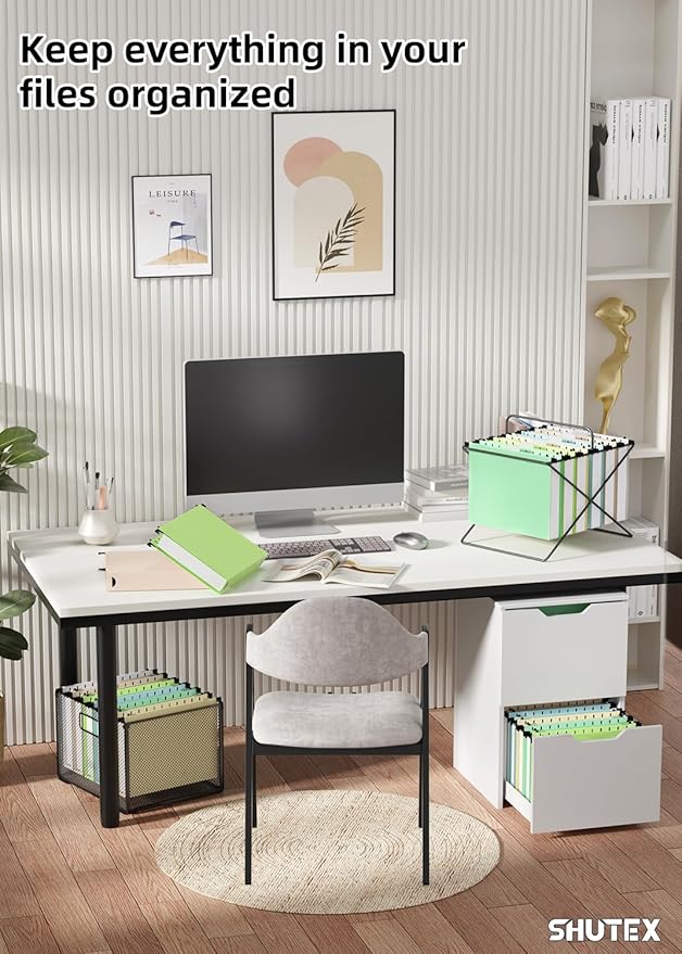 Extra Capacity Plastic Hanging File Folder,12 Pack Reinforced Hang Folders Letter Size,Heavy Duty 2 Inch Expansion,Filing Cabinet Folders,for Bulk Files, Medical Charts, Pastel Colors