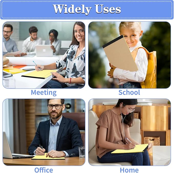 WINKIO Yellow Legal Pads, 3 Pack Writing Pads 8.5 x 11 inch, Micro Perforated Notebooks with Sturdy Back, Wide Ruled, 30 Sheets Per Writing Pad for School, College, Office, Professional