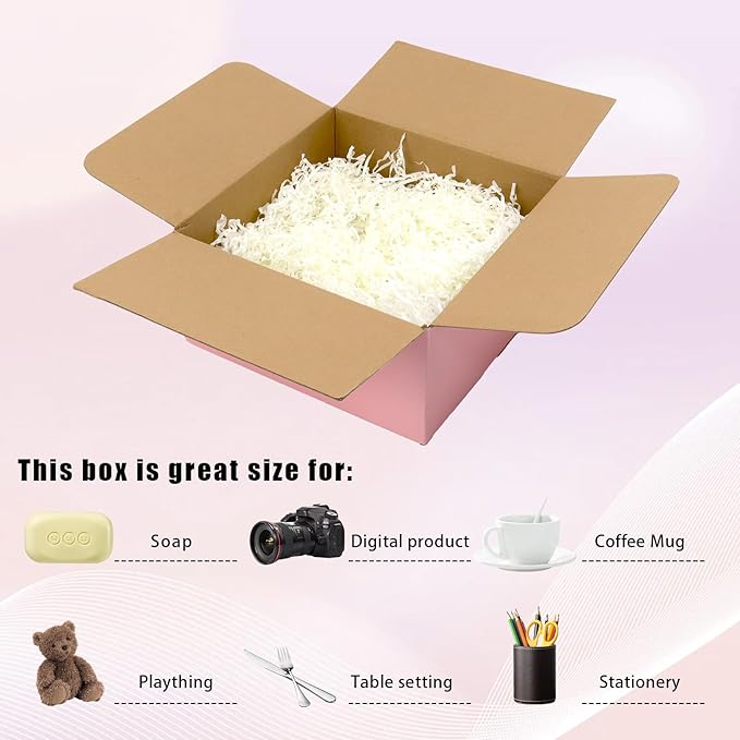 8x8x4 Pink Shipping Boxes, 30 Pack Mailing Boxes for Small Business, Corrugated Cardboard Boxes for Shipping, Packaging