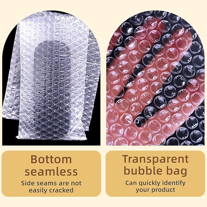 50Pcs Bubble Pouche Wrap, 10”x14” Bubble Bags for Shopping, Double Wall Bubble Cushioning Wrap Bags for Mailing Packing, Moving and Storage Fragile China Dishes Electronic Item