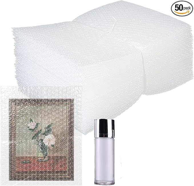 50Pcs Bubble Pouche Wrap, 10”x14” Bubble Bags for Shopping, Double Wall Bubble Cushioning Wrap Bags for Mailing Packing, Moving and Storage Fragile China Dishes Electronic Item
