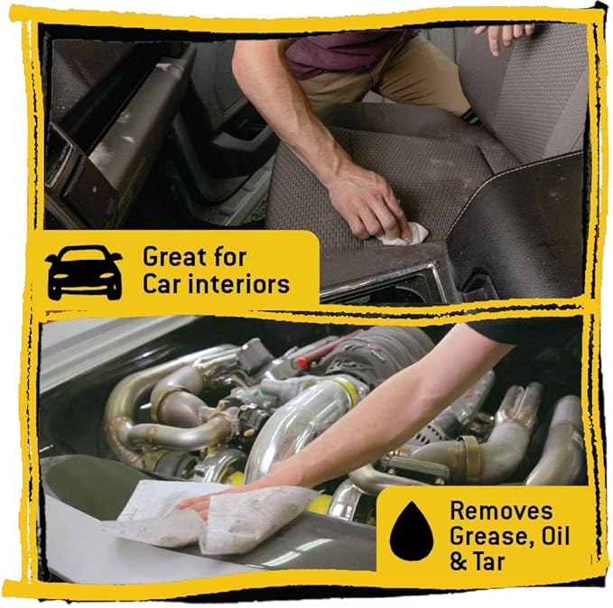 Tub O' Towels Heavy-Duty Multi-Surface Cleaning Wipes, 7" x 8", 40 Count Canister, Removes Grease, Grime, Tough Stains, Durable Disposable White Wipes for Home, Garage, Outdoor Cleaning Tasks, 4-Pack