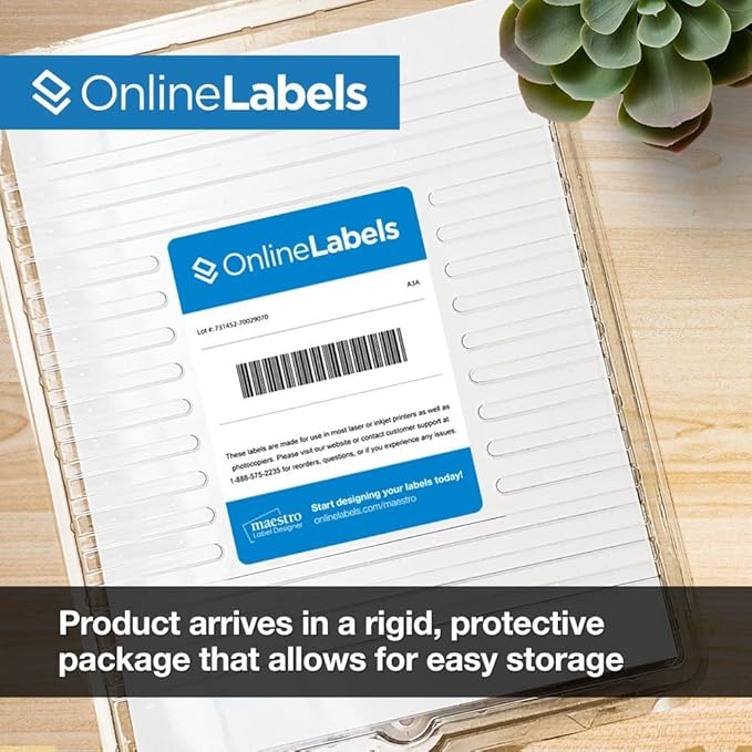 OnlineLabels 4" x 4" Square Labels - Permanent Adhesive, White Matte - Great for Product Labels, Organization, Jars, & More - for Inkjet & Laser Printers – Pack of 8,000 Labels, 2,000 Sheets OL3027WX
