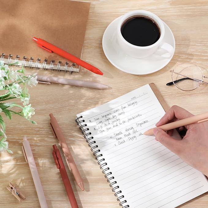 Crtiin 50 Pcs Gel Ink Pens Bulk, Black Ink 0.5mm Fine Point Retractable Pen Smooth Writing Office School Supplies for Teacher Server Operation Christmas Charity Donation Thanksgiving (Orange Series)