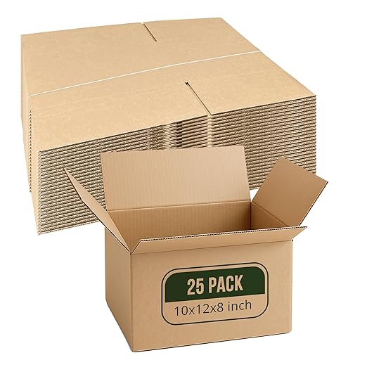 12x10x8 Shipping Boxes Small Moving Boxes, 25 Packs Cardboard Box Corrugated Boxes Shipping Box Moving Box for Business Packaging Box