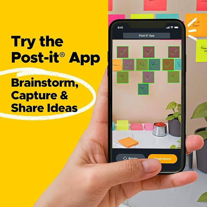 Post-it Super Sticky Notes, 5 Sticky Note Pads, 3 x 3 in, School Supplies, Office Products, Sticky Notes for Vertical Surfaces, Monitors, Walls and Windows, Candy Apple Red