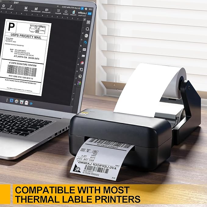 Qncz 500 Pcs 4x6 Thermal Labels - 500 Pcs Thermal Printer Paper,Compatible with Rollo & Zebra Label Printers,Commercial-Grade Thermal Paper,Mailing Sticker Labels