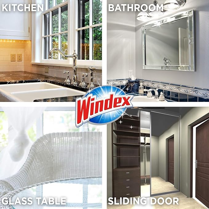 Pledge Expert Care Wood Wipes & Windex Ammonia-Free Glass Cleaning Wipes Bundle, 24ct Lemon Scent Wood Wipes & 25ct Ammonia-Free Glass Wipes for Surface Cleaning