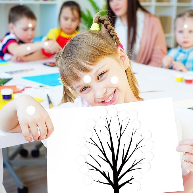 ‎‎WANSTE 10Rolls 10000PCS 0.75 Inch Small White Circle Sticker, Permanent Sticky Dot Color Code Labels in Dispenser Box,Round Blank Labels Total for Documents, Inventory,Calendars, CDs,Garage Sales