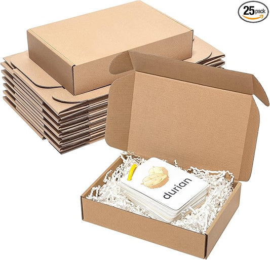 Shipping Boxes 9x6x2" 25 Pack - Brown Corrugated Cardboard Mailing Box for Small Business, Kraft Medium Literature Mailer Packaging Supplies