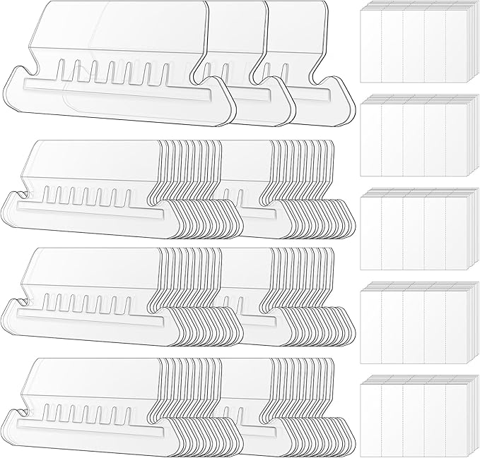 Hanging File Folder Tabs, 100 Sets File Folder Labels 2" Plastic Tabs and Inserts for Hanging File Folders