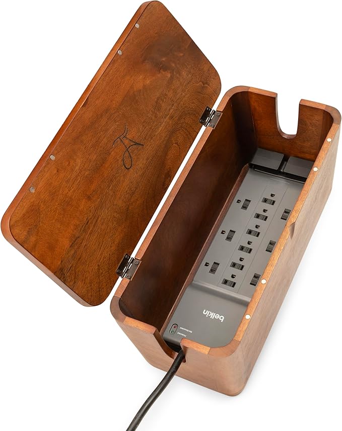 Extra Large Cable Management Box - Cable Organizer Box and Power Strip Box for Electrical Cord Management - Desk Cord Hider and Floor Cable Management - Wire Storage and Organization for Cords