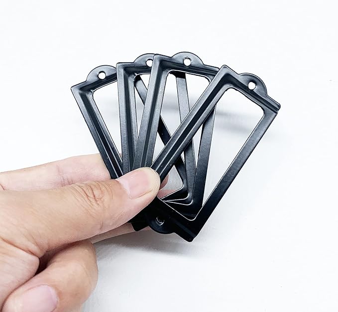 [24 Pack] Black Office Library File Drawer Cabinet Card Tag Label Holder Metal Frame 83mm x 30mm