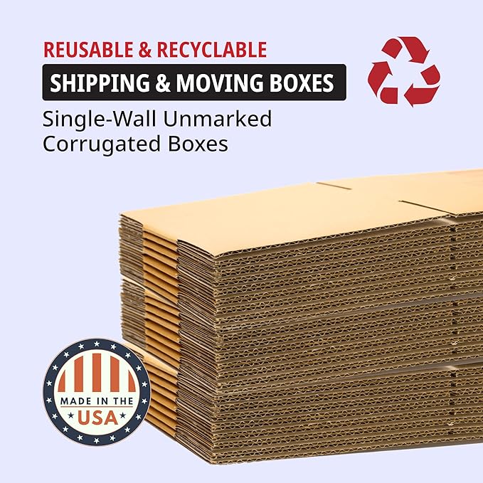 TAPE LOGIC 12 x 8 x 6 Corrugated Cardboard Boxes, Small 12"L x 8"W x 6"H, Pack of 100 | Shipping, Packaging, Moving, Storage Box for Home or Business, Strong Wholesale Bulk Boxes