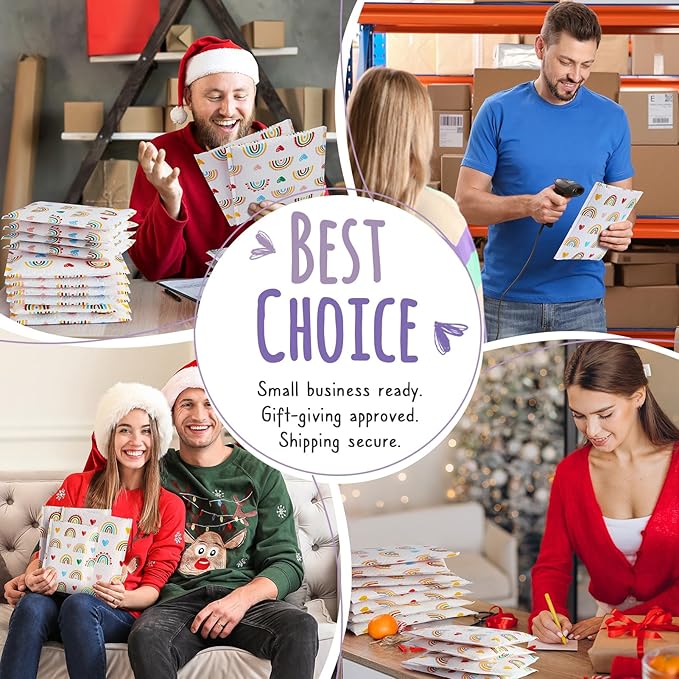 Metronic Bubble Mailers 6x10" 50 Pack Usable Size 6x9,Waterproof Mailing Padded Envelopes for Small Business,Cushioning Bubble Wrap Mailer Bags,Shipping Envelopes for Gift,Small Items Rainbow