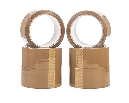 GTSE Brown Packaging Tape, 1.88 inches x 72 Yards, Heavy Duty Shipping Tape for Packing, Moving, Office Use, 6 Rolls