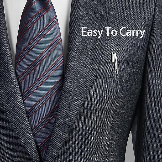 Cambond Ballpoint Pens Metal Pen - Silver Pens Black Ink for Gift Business Men Police Flight Attendant 1.0 mm Medium Point Office Pen, 3 Pens with 3 Refills (Silver)