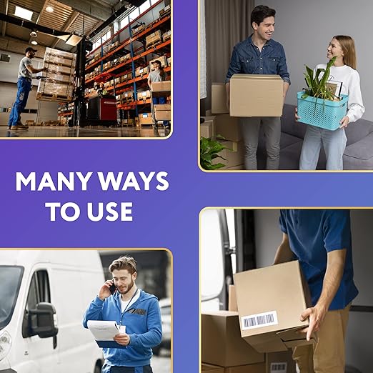 APQ Pack of 6 Reinforced Water Activated Tapes 3" x 500'. Gummed Tape for Corrugated Cartons. Kraft Box Tape with Permanent Adhesion. Paper Tape for Packaging, Shipping, Mailing, Moving.