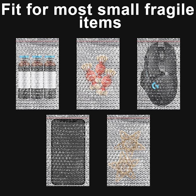 300PCS Bubble Out Bags Pouches, 4"x 6" Self-Seal Bubble Pouches Bags, Clear Double Walled Cushioning Bags Bubble Bags for Small Busines, Packing, Shipping, Mailing and Storage
