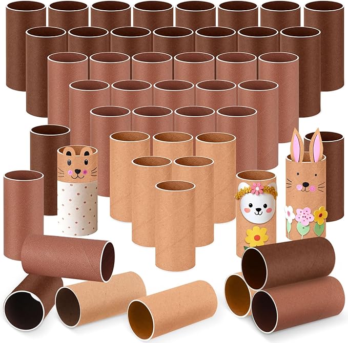 Henoyso 100 Packs Cardboard Tubes for Craft 1.57 x 3.74 Inches DIY Empty Toilet Paper Rolls Craft Cardboard Paper Round Tubes Christmas Gift School Classroom Art Supplies for Kid (Coffee Series)
