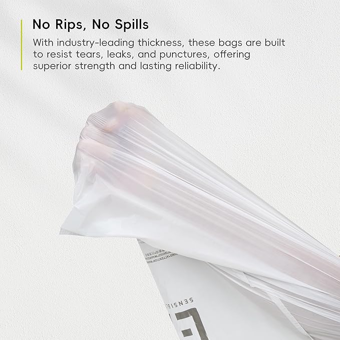 EKO 21 Gallon / 50-90 Liter, 60 Count Drawstring Trash Bags, Extra-Strong Garbage Bags, Fresh Floral Scent with Continuous Odor Control, Easy-Dispense Roll for Kitchen and Household Use, Code G, White