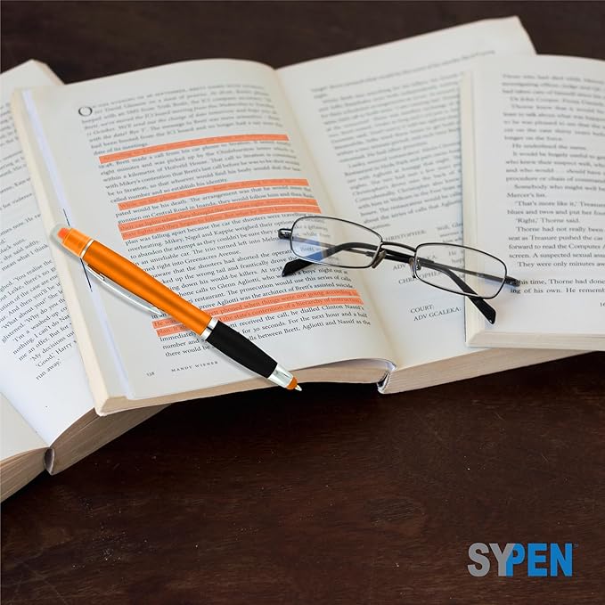 SyPen Personalized Pens with Gel Highlighter and Stylus -200 Pack Bulk-Free Imprint - 3 In Bible Highlighter No Bleed, Ballpoint Pen, and Stylus Combo- add Custom Name, Logo or Gift Message- Purple