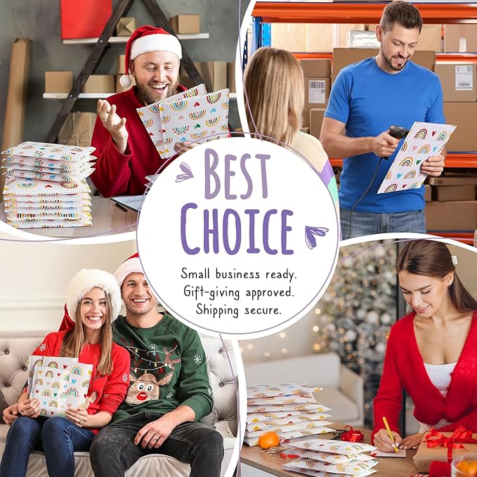 Metronic Bubble Mailers 8.5x12" 40pc Usable Size 8.5x11,Waterproof Mailing Padded Envelopes for Small Business,Cushioning Bubble Wrap Mailer Bags,Shipping Envelopes for Gift,Small Items Rainbow