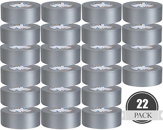 22 Pack Silver Duct Tape Bulk, 2 inch X 660 Yards, Heavy Duty Waterproof, Strong No Residue All-Weather Duct Tape, Tear by Hand, Multi-Use for Indoor & Outdoor Repairs, Industrial, Professional Use