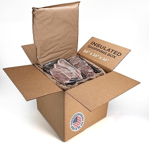 Insulated Thermal Shipping Box 16" x 16" x 16", Pack of 1 - USA-Made Cold Food Shipping Box 9.5-Gallon Capacity with Thermal Paper Liners, Absorb Condensation – Ideal for Frozen Food by IDL Packaging